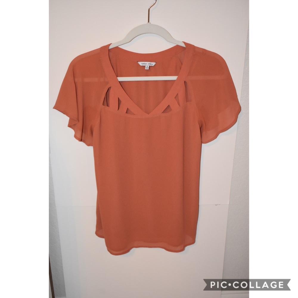 Burnt Orange Top with Cutouts